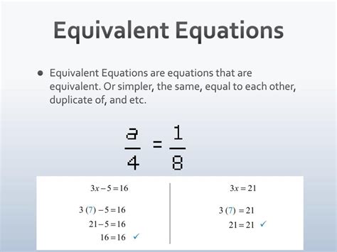 Recognizing Equivalent Equations